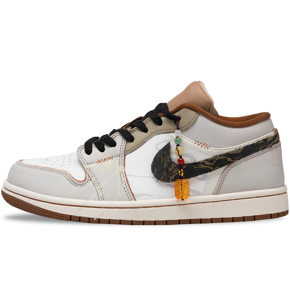 Jordan Air Jordan 1 Vintage Basketball Shoes Men’s Low Top Beige Gray White
