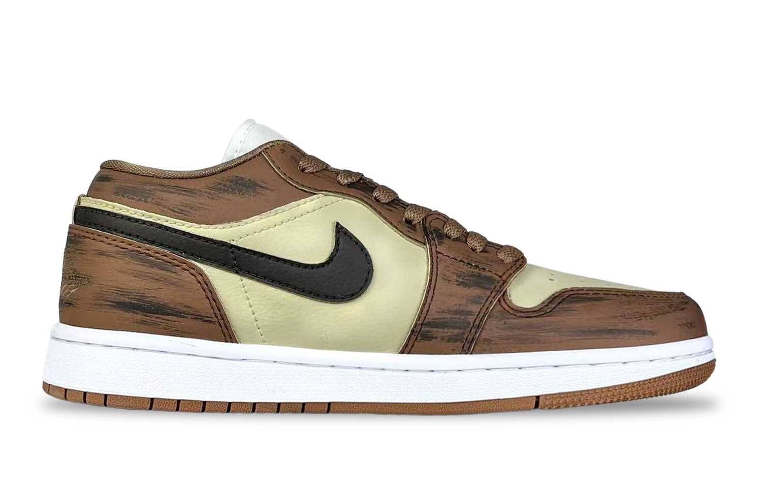 Jordan Air Jordan 1 Lucifer Abrasion Resistant Abrasion Resistant Low top Vintage Basketball Shoes Unisex Brown