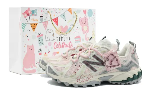 New Balance 610T Romantic Rhythm Cushioning Abrasion Resistant Low top Mountaineering Hiking Shoes Unisex Beige Pink