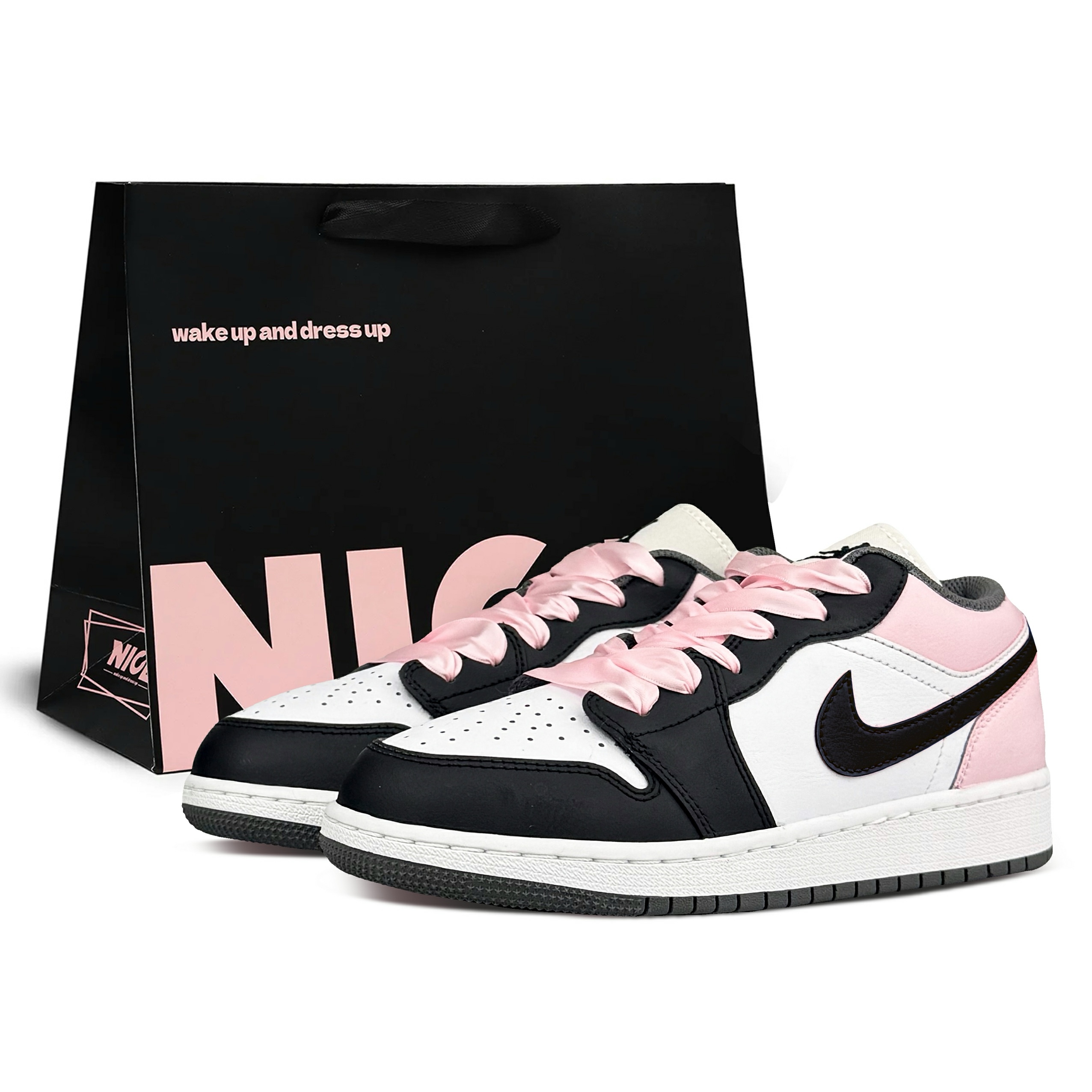 Jordan Air Jordan 1 Abrasion Resistant Low top Vintage Basketball Shoes Women’s Strawberry Pink