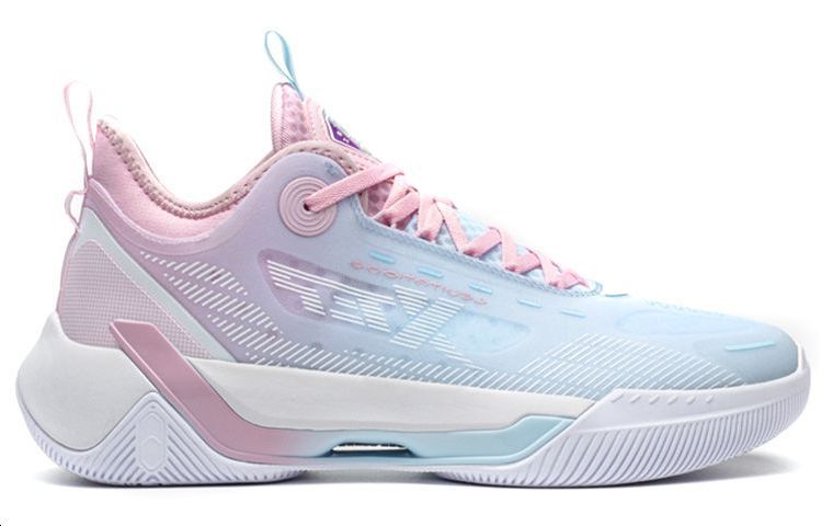 XTEP Levitation 6 Cushioning Slip Resistant Abrasion Resistant Breathable Low top Basketball Shoes Men’s Pink Blue
