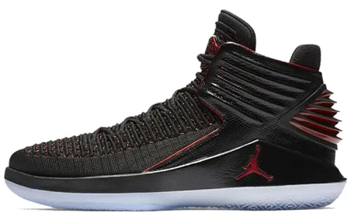 Jordan Air Jordan 32 Bred MJ Day Cushioning Slip Resistant Balance Mid top Basketball Shoes Men's Black Red