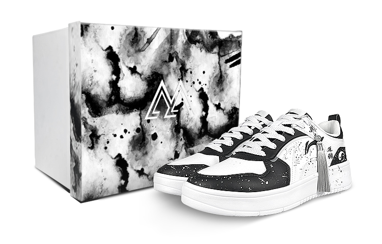 Li Ning Wheat Age Low top Skateboard Shoes Men's White Black