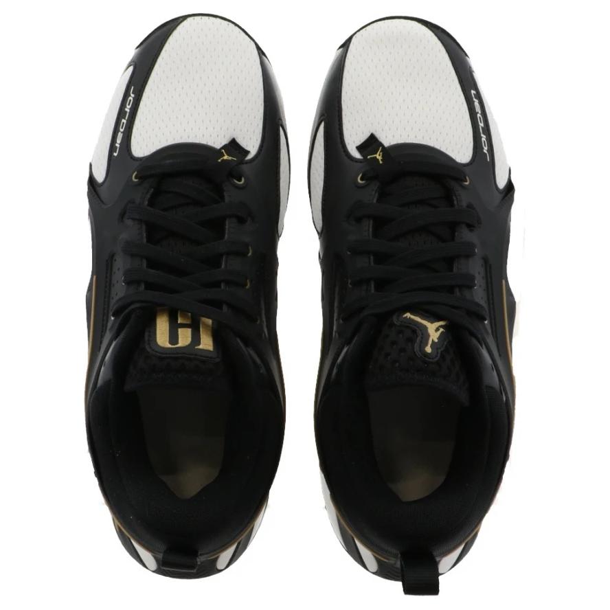 Jordan Slip Resistant Abrasion Resistant Low top Basketball Shoes Unisex Black Gold