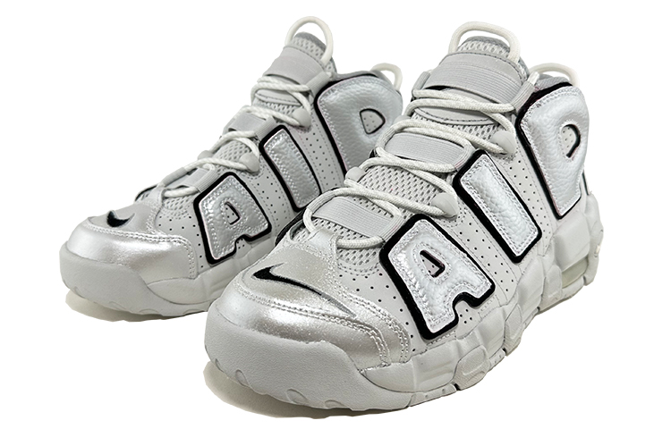 Nike Air More Uptempo Leather Cushioning Slip Resistant Abrasion Resistant Coverage Mid top Vintage Basketball Shoes GS
