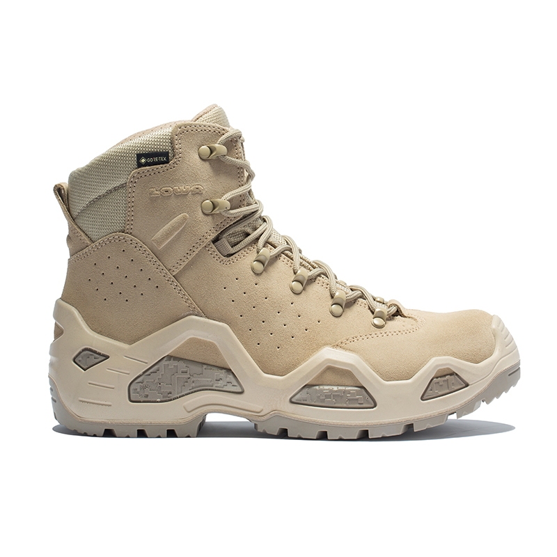 Lowa Z 6S Cow Leather, Textile Slip Resistant, Waterproof, And Breathable High top Hiking Shoes Men’s Sand