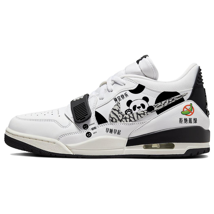 Jordan Legacy 312 Cushioning Slip Resistant Abrasion Resistant Mid top Vintage Basketball Shoes Men’s Black White
