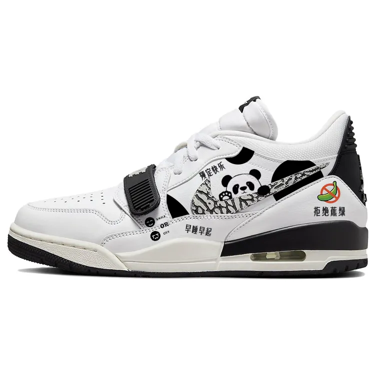 Jordan Legacy 312 Cushioning Slip Resistant Abrasion Resistant Mid top Vintage Basketball Shoes Men's Black White