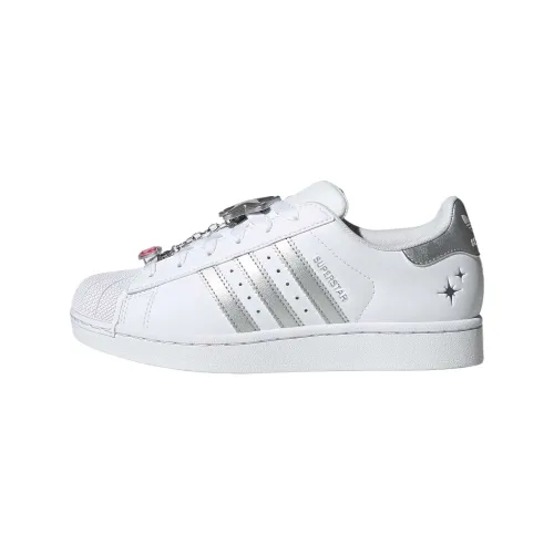 Adidas Originals SUPERSTAR Mid top Skateboard Shoes Women's White Silver