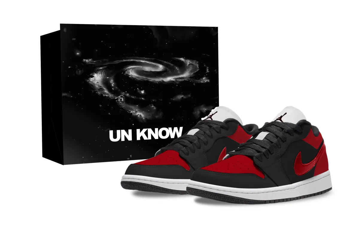 Jordan Air Jordan 1 Abrasion Resistant Low top Vintage Basketball Shoes Unisex Black Red