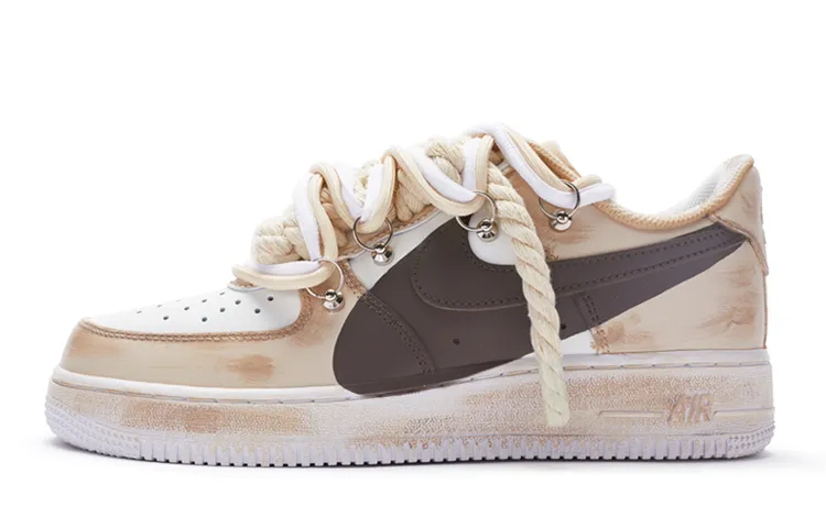 Nike Air Force 1 Leather Slip Resistant Abrasion Resistant Slip Resistant Abrasion Resistant Low top Skateboard Shoes