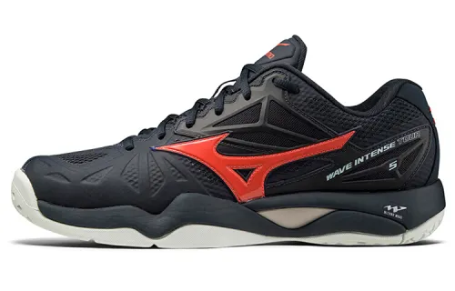 Mizuno Textile, Synthetic Leather Slip Resistant, Abrasion Resistant, Breathable Low top Training Shoes Unisex Blue Red