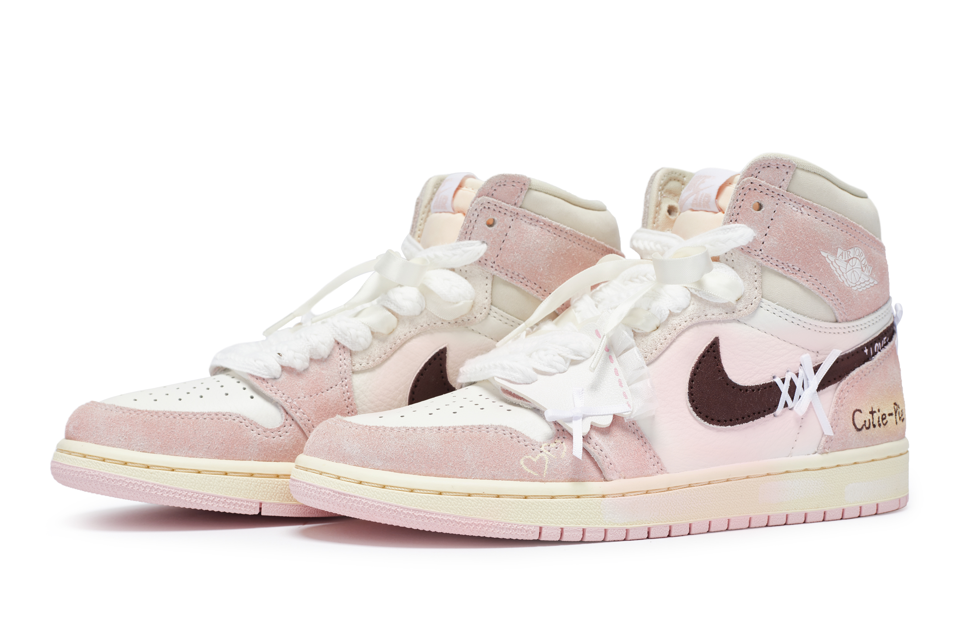 Jordan Air Jordan 1 811 Manufacturing, Skirt Hem Waltz Low top Vintage Basketball Shoes Women’s Pink White