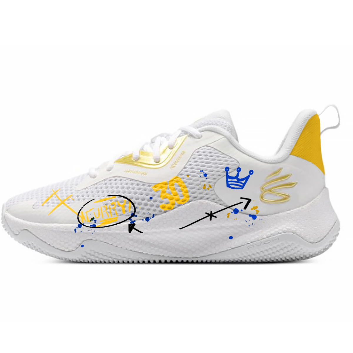 Under Armour Curry Splash 3 Slip Resistant Abrasion Resistant Low top Basketball Shoes Men’s White