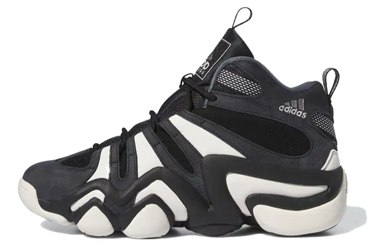 Adidas Crazy 8 Cushioning Abrasion Resistant Mid top Vintage Basketball Shoes Unisex Black White