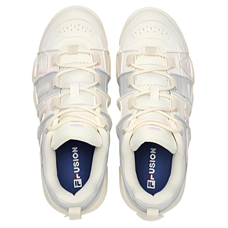 FILA FUSION Puffy Shoes Low top Basketball Shoes Women’s White