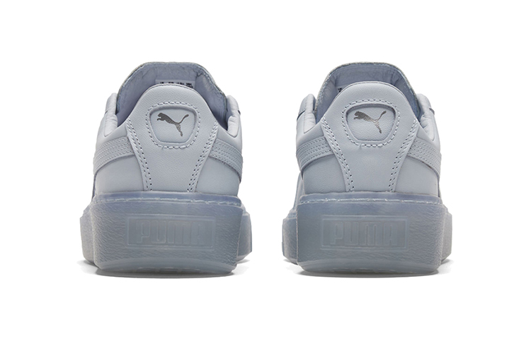 Женские кеды PUMA Basket Platform Core (светло-синий / серебристый) — фото 5