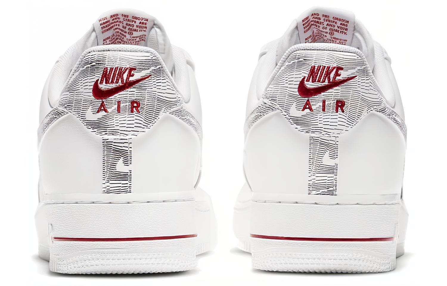 Мужские кроссовки Nike Air Force 1 "Topography Pack" (белый / красный / черный) — Белый / красный / чёрный — фото 5