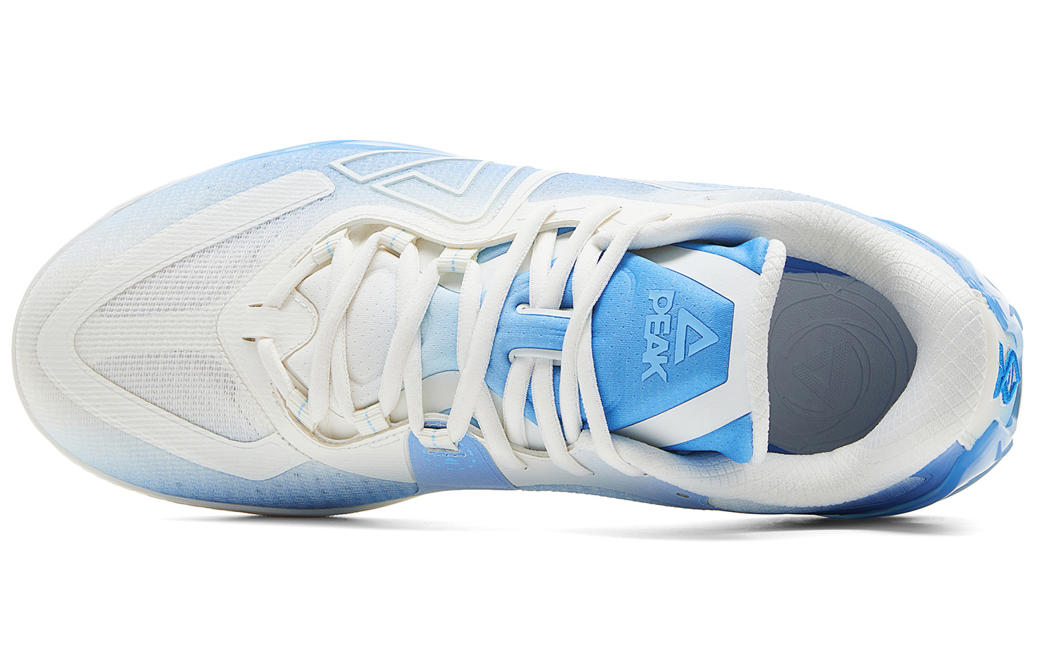 PEAK Cushioning Slip Resistant Abrasion Resistant Low top Basketball Shoes Men’s Milk White Blue