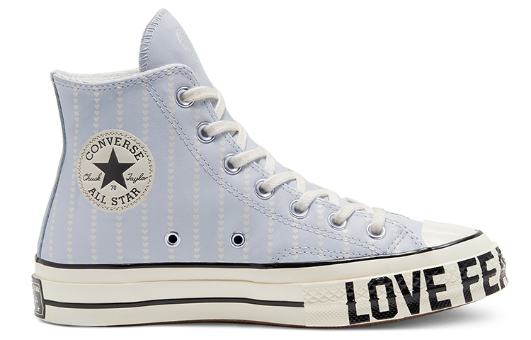 Женские кеды Converse 1970s Chuck 70 Love Fearlessly (светло-голубые) — фото 2
