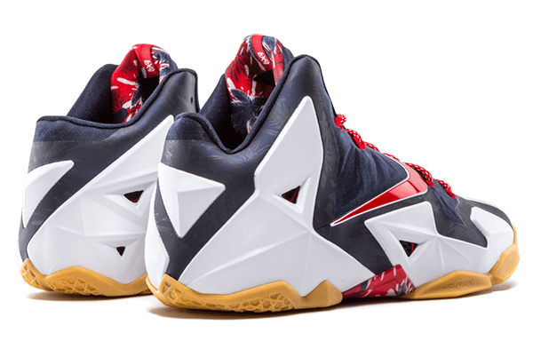 Мужские кроссовки Nike Lebron 11 Independence Day (белый / синий) — фото 4