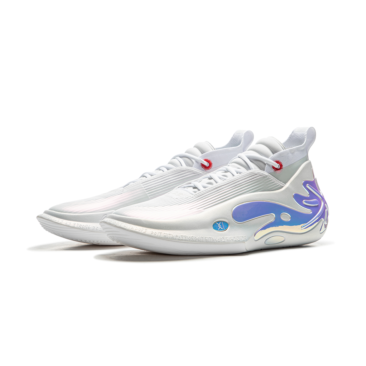 Li Ning Wow11 Cushioning Abrasion Resistant Lightweight Rebound Mid top Basketball Shoes Men’s White
