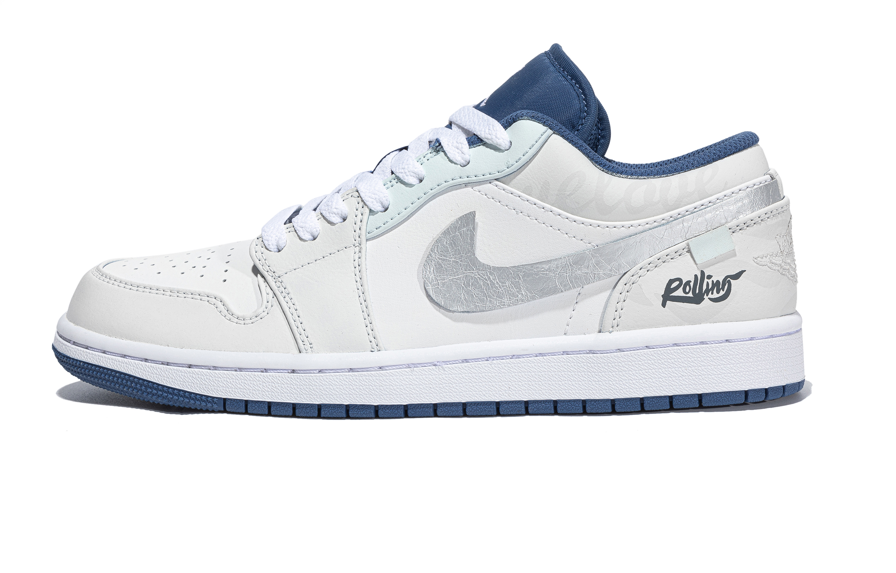 Jordan Air Jordan 1 Ice Blue Maris Sal CNY Year Of The Snake Low top Vintage Basketball Shoes Men’s Blue White Silver