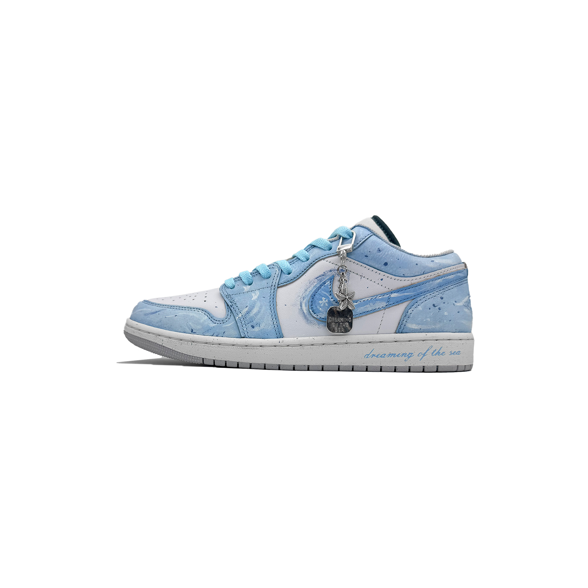 Jordan Air Jordan 1 Vintage Basketball Shoes Unisex Low Top Blue  White