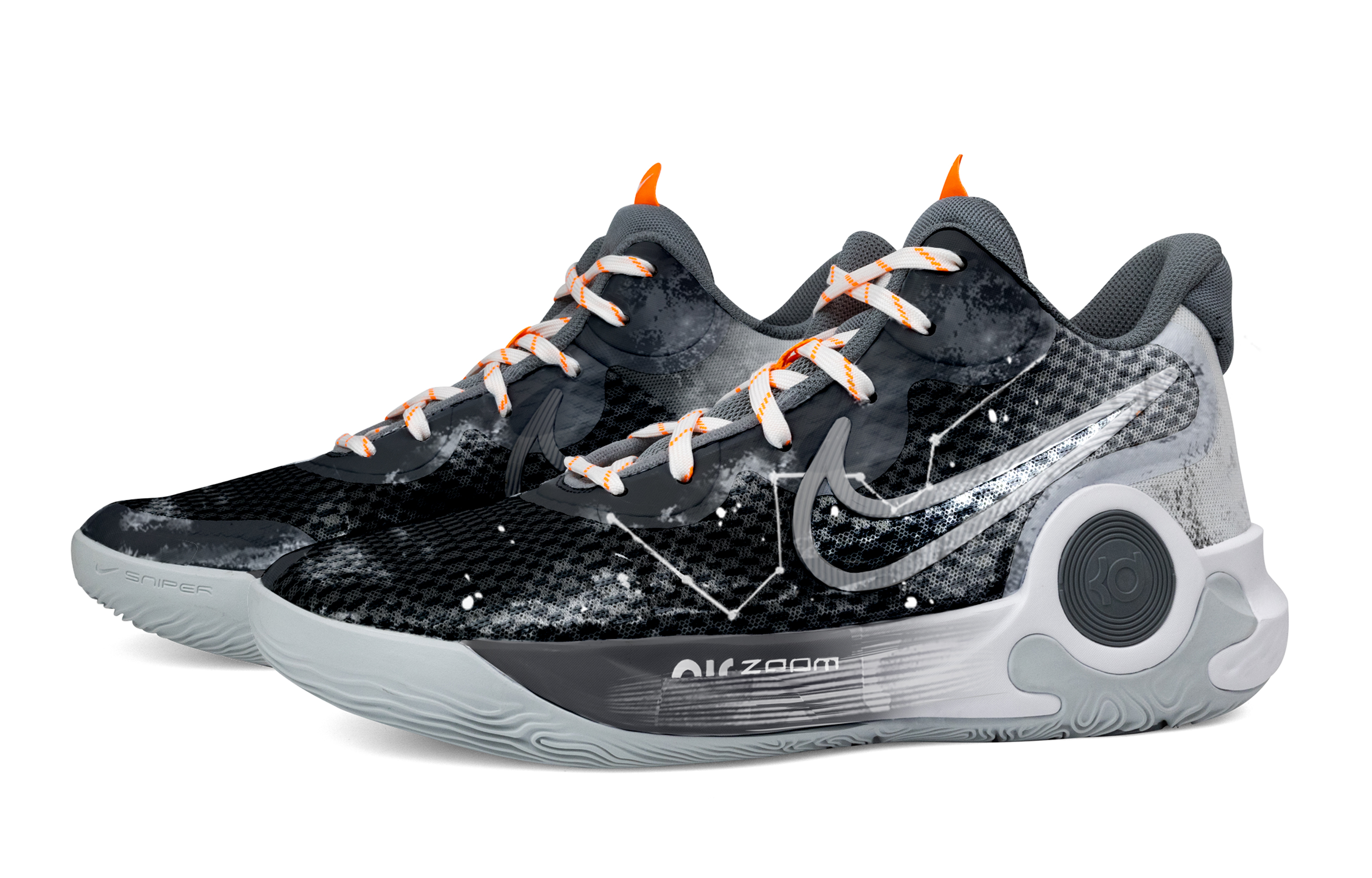 Nike KD Trey 5 IX Starry Cushioning, Wear Resistant Mid top Basketball Shoes Unisex Black Gray