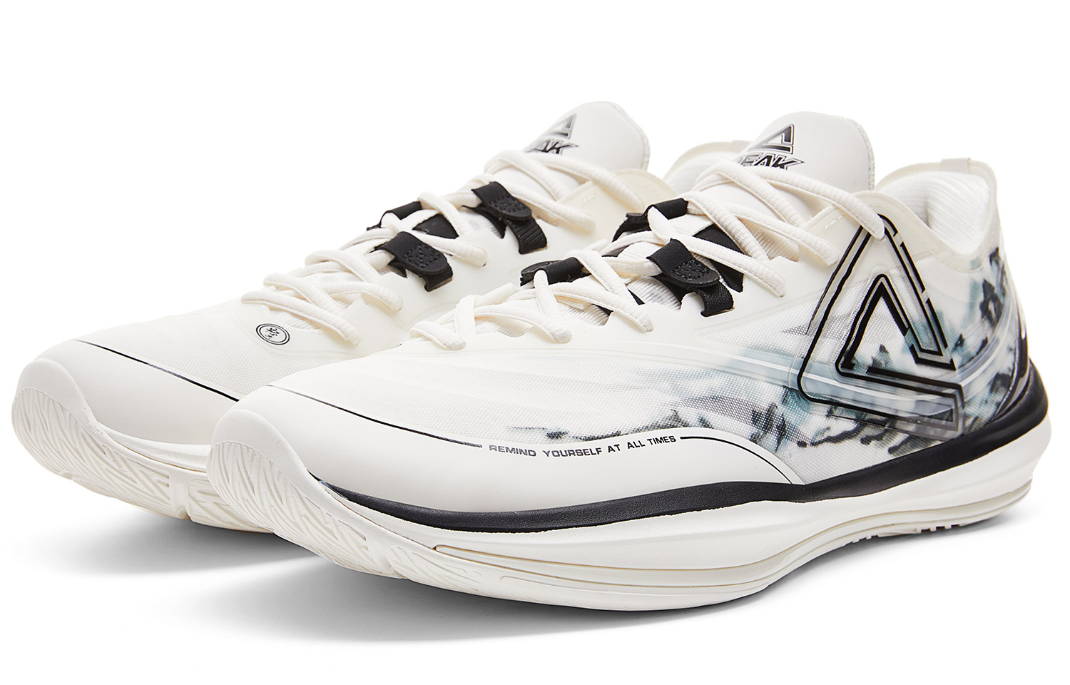 PEAK Cushioning Slip Resistant Cushioning Slip Resistant Low top Basketball Shoes Men’s Ivory Black