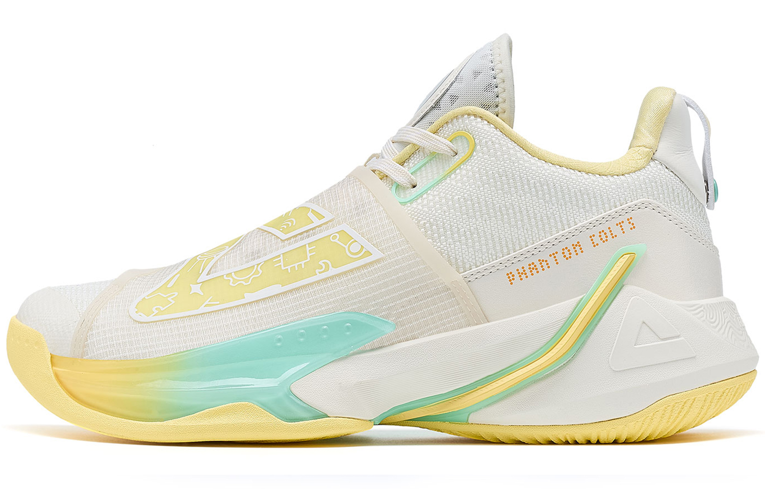 PEAK Magic Horse 1.0 Cushioning Slip Resistant Abrasion Resistant Low top Basketball Shoes Men’s White Yellow