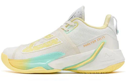 PEAK Magic Horse 1.0 Cushioning Slip Resistant Abrasion Resistant Low top Basketball Shoes Men's White Yellow
