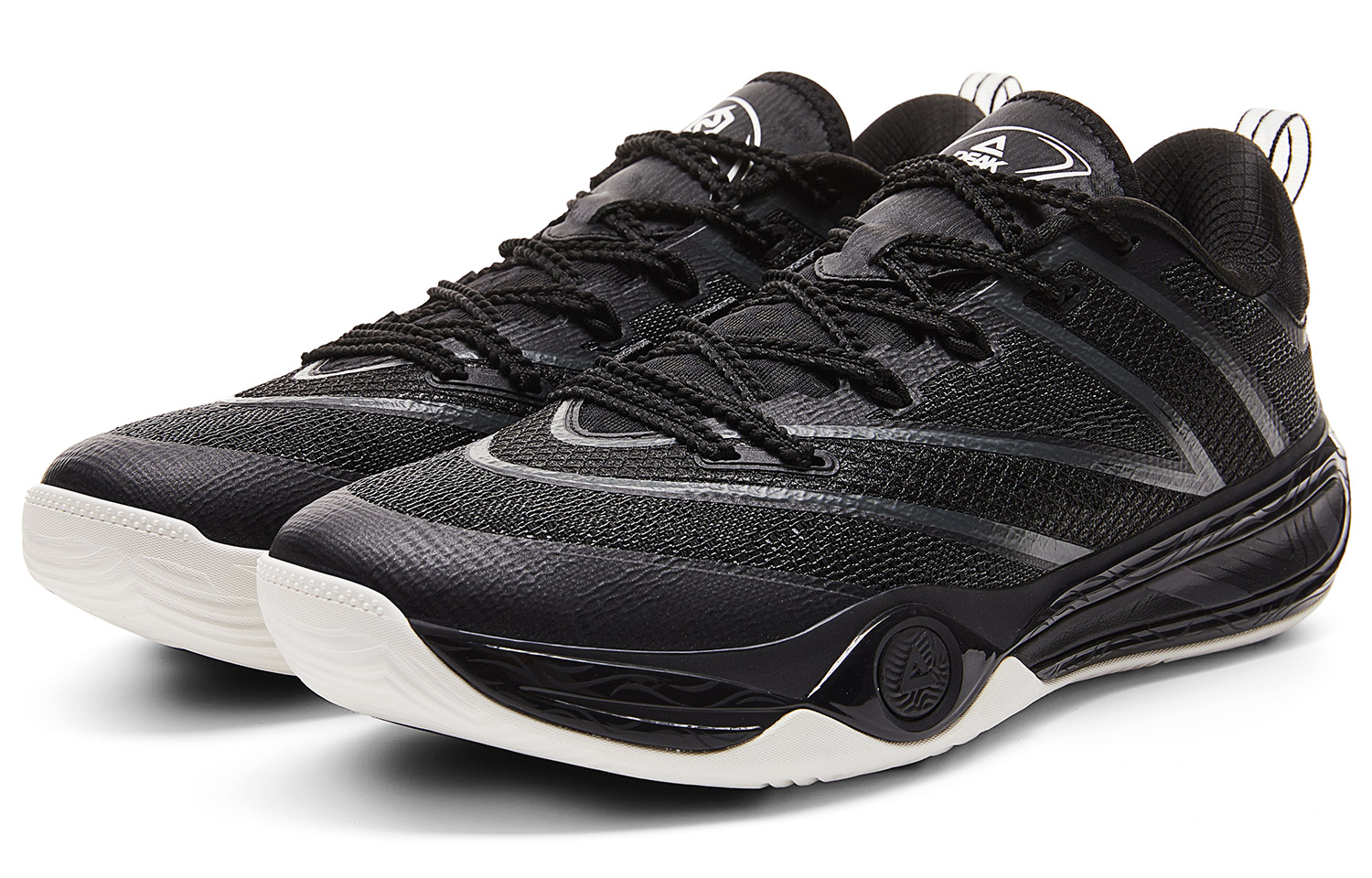PEAK Abrasion Resistant Rebound Anti Twist Low top Basketball Shoes Men’s Black Magnet Gray