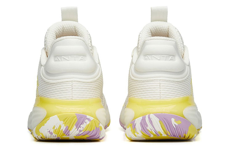Anta Light Bubble 2 Cushioning Slip Resistant Abrasion Resistant Low top Performance Basketball Shoes Men’s Ivory White