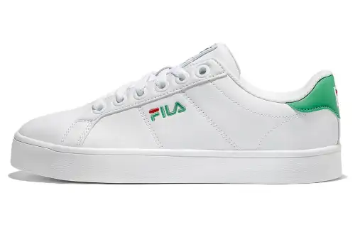 FILA Court Deluxe Synthetic Leather Wear resistant And Lightweight Low top Skateboard Shoes Unisex White Green