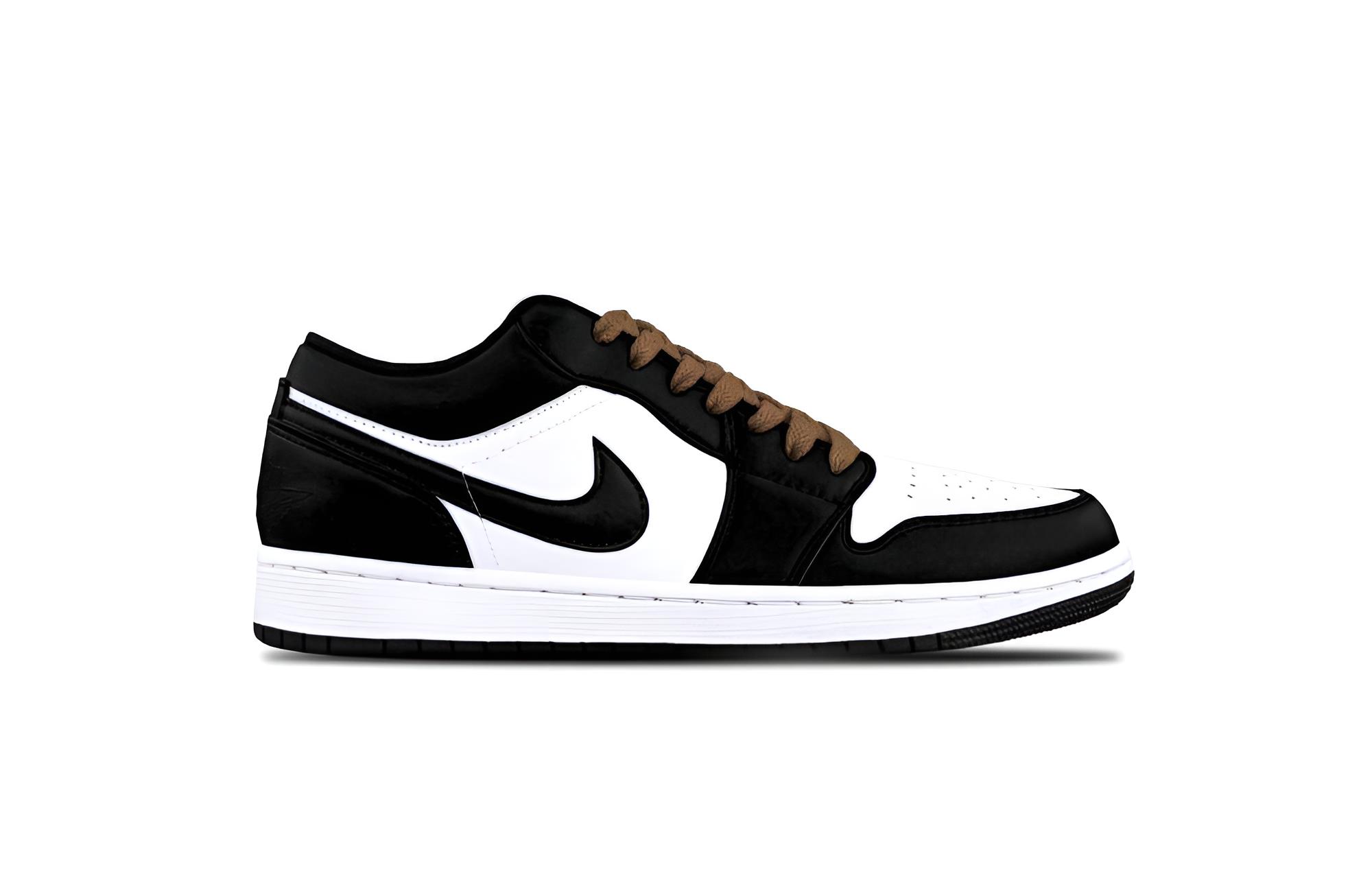 Jordan Air Jordan 1 Cushioning, Wear Resistant Low top Vintage Basketball Shoes Unisex Black White