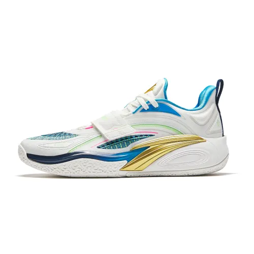 Anta KAI 1 Slip Resistant Abrasion Resistant Low top Basketball Shoes Men's White Blue