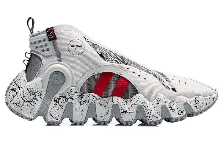 Li Ning Paris Fashion Week Collection Vintage Basketball Shoes Men’s Low Top Antarctic Gray