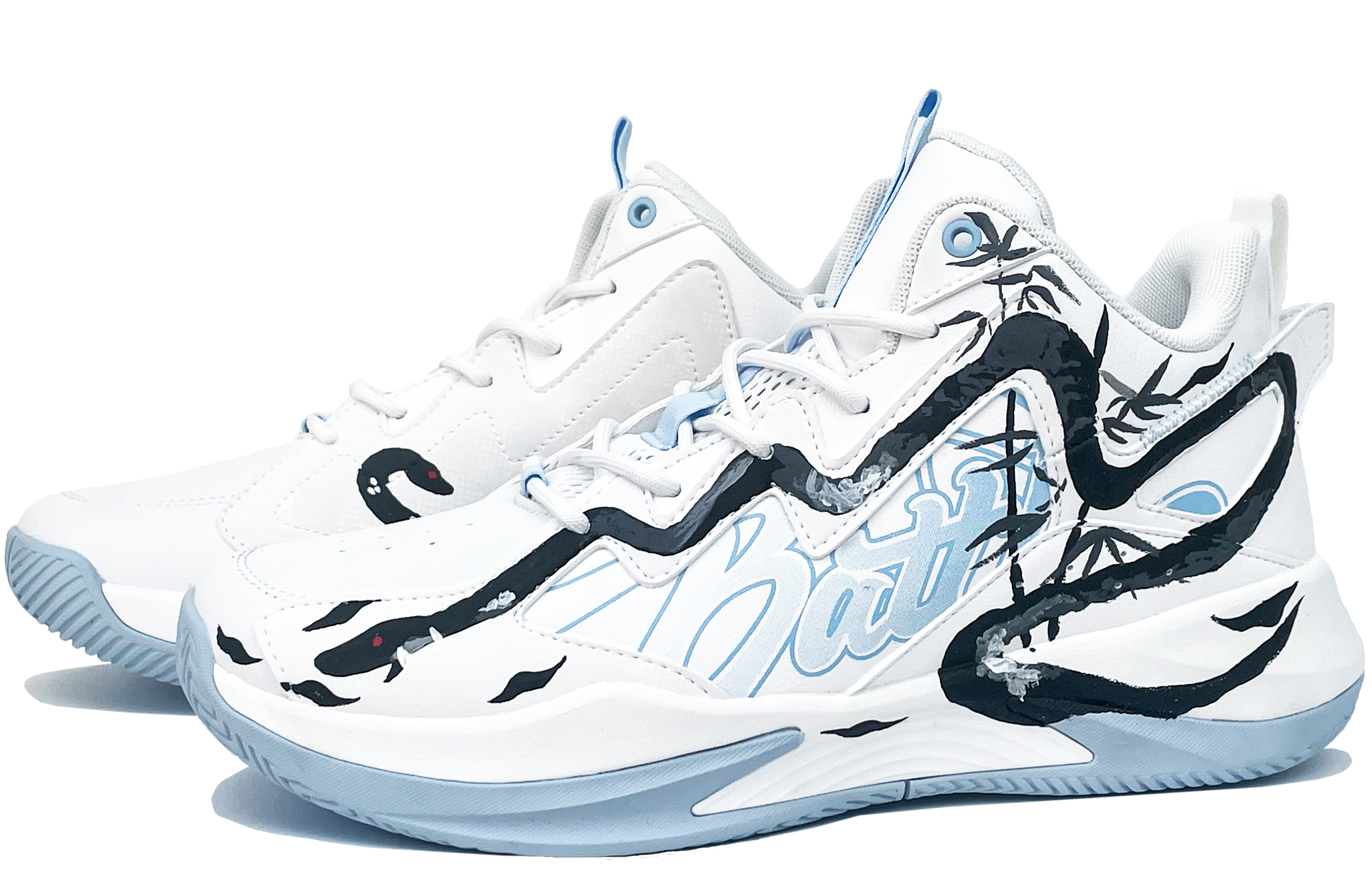 QIAODAN Cushioning Abrasion Resistant Breathable Mid top Basketball Shoes Men’s Glacier Blue