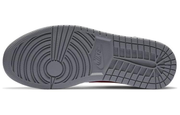Мужские кроссовки Jordan Air Jordan 1 FlyEase (серо-красные) — фото 5