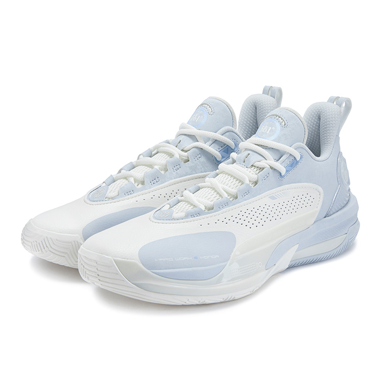 361° Abrasion Resistant Cushioning Low top Basketball Shoes Men’s White Blue