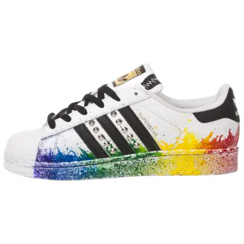 Adidas Originals SUPERSTAR Split Comfortable And Trendy Low top Skateboard Shoes Unisex White Black