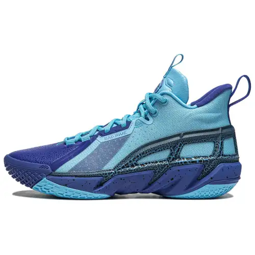 Li Ning BadFive 4 Cushioning Abrasion Resistant Breathable Mid top Basketball Shoes Men's Blue