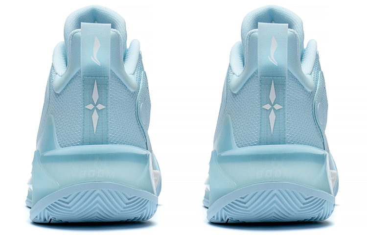 Li Ning Liren 3 Lake Cushioning Slip Resistant Abrasion Resistant Mid top Basketball Shoes Men’s Light Blue