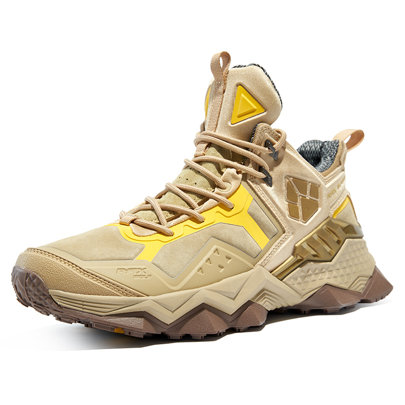 RAX Cushioning Slip Resistant Abrasion Resistant Waterproof Mountaineering Shoes Men’s Light Khaki