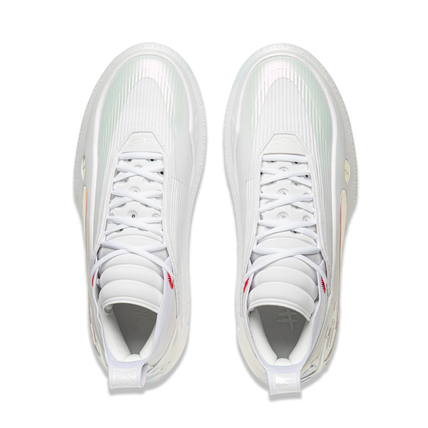 Li Ning Wow11 Cushioning Abrasion Resistant Lightweight Rebound Mid top Basketball Shoes Men’s White