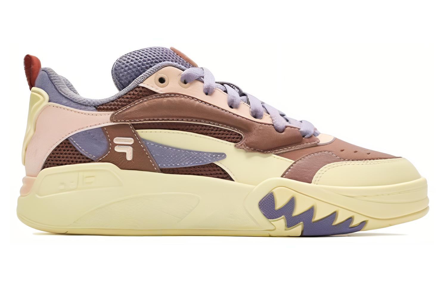 FILA Low top Vintage Basketball Shoes Women’s Light Yellow Purple