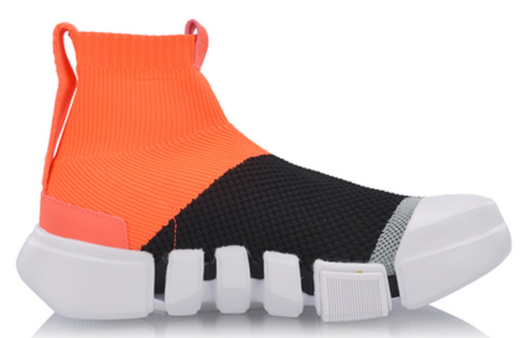 LiNing Essence 2 Wmns Sock-Like Casual Sport Shoes — Black/Orange/White | Stock Clearance