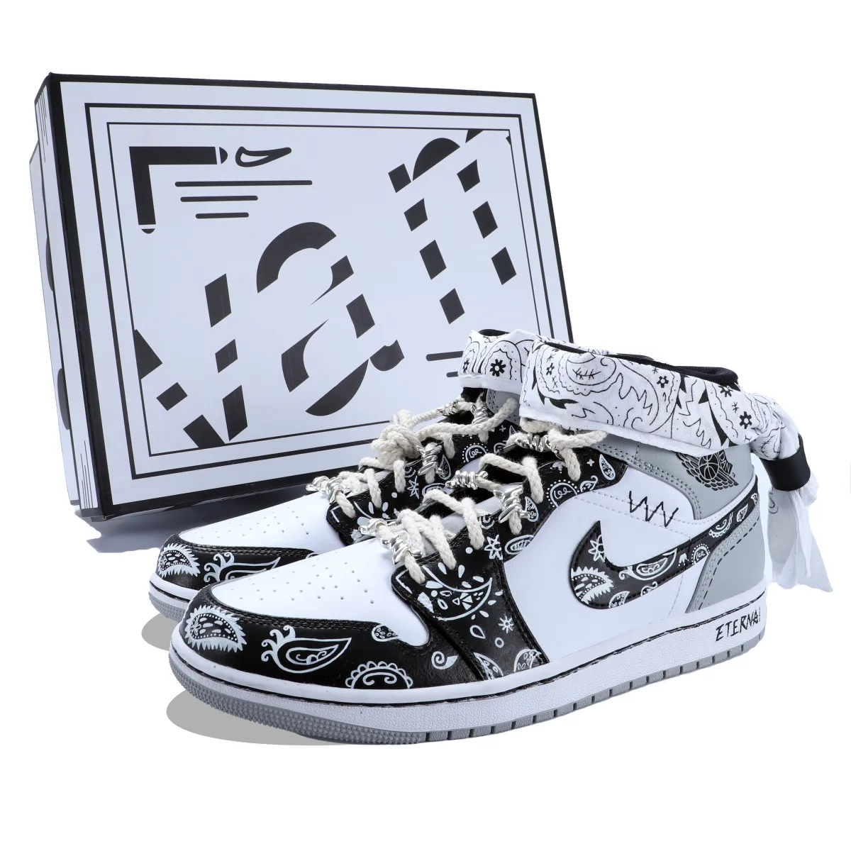 Jordan Air Jordan 1 Mid top Vintage Basketball Shoes Men's Gray White