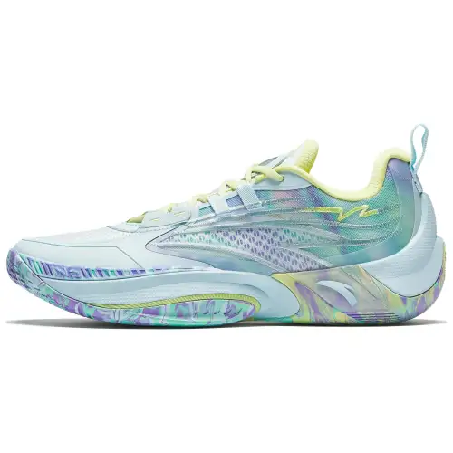 Anta Zap 1 V2 Cushioning Slip Resistant Abrasion Resistant Low top Basketball Shoes Men's Blue Yellow